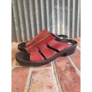 Josef Siebel Sandals Black And Red Size 39 Slip On